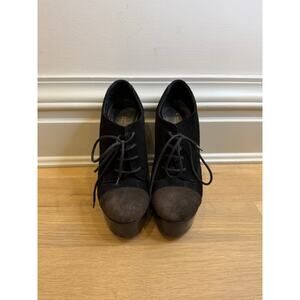 Barneys New York - Black Lace up Bootie with Grey Toe - 36.5